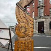Wooden Viking ship carving in Waterford's Viking triangle